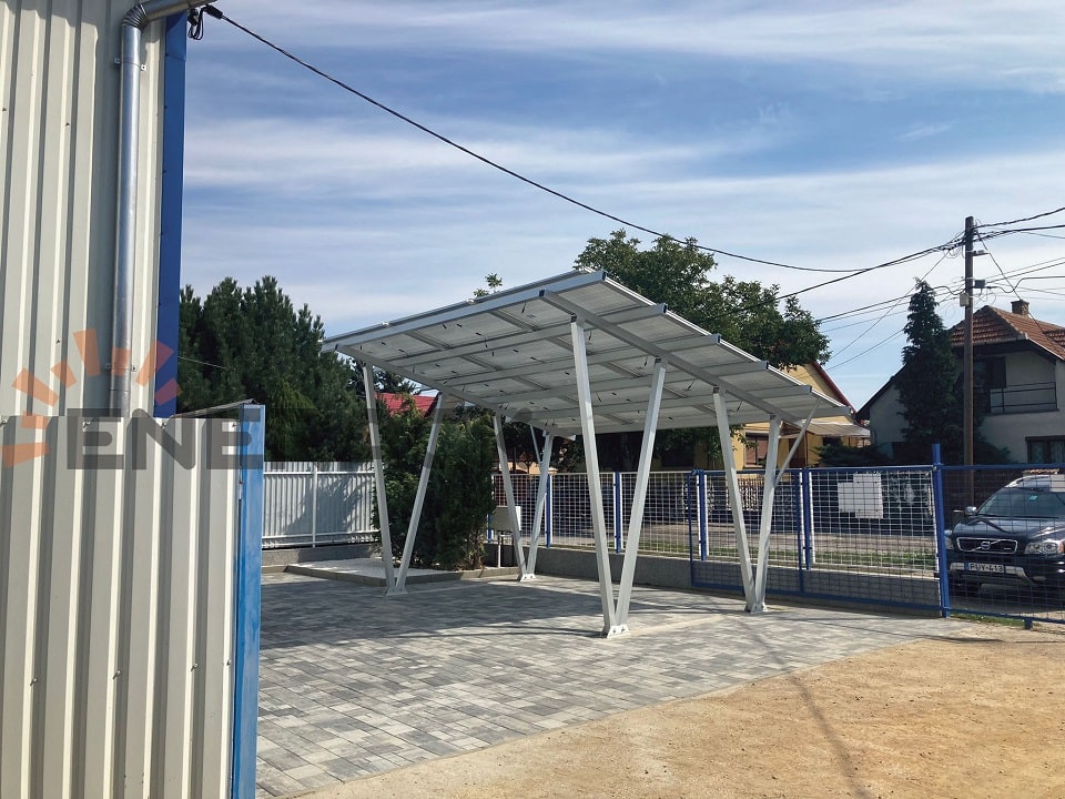 6,5 kW wasserdichtes Carport Solarmontagesystem in Ungarn